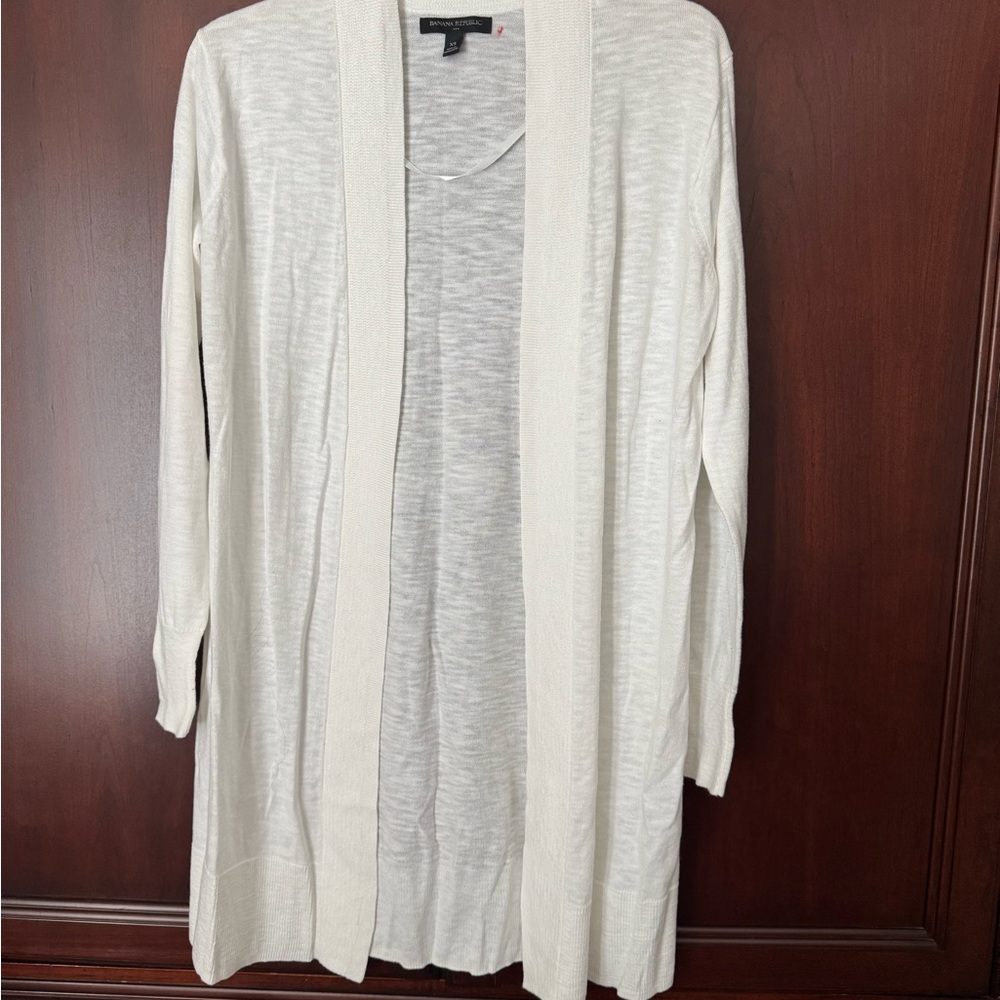 Banana Republic Cream Open-Front Cardigan